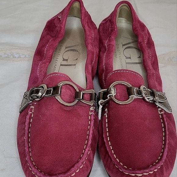 AGL Attilio Giusti Leombruni Made in Italy Moccassin with Buckle Flats - Picture 1 of 4